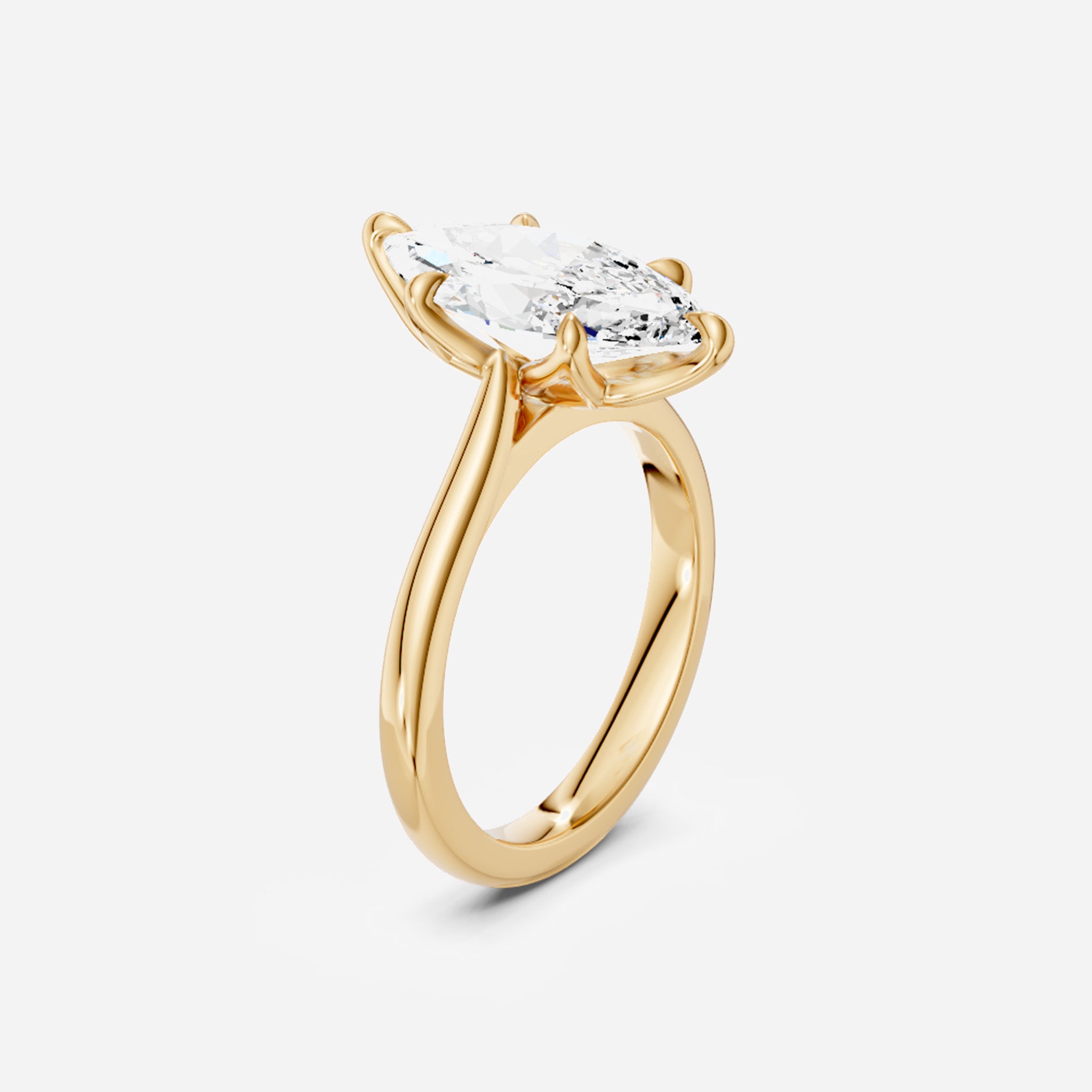 Tulip Cathedral Marquise Engagement Ring