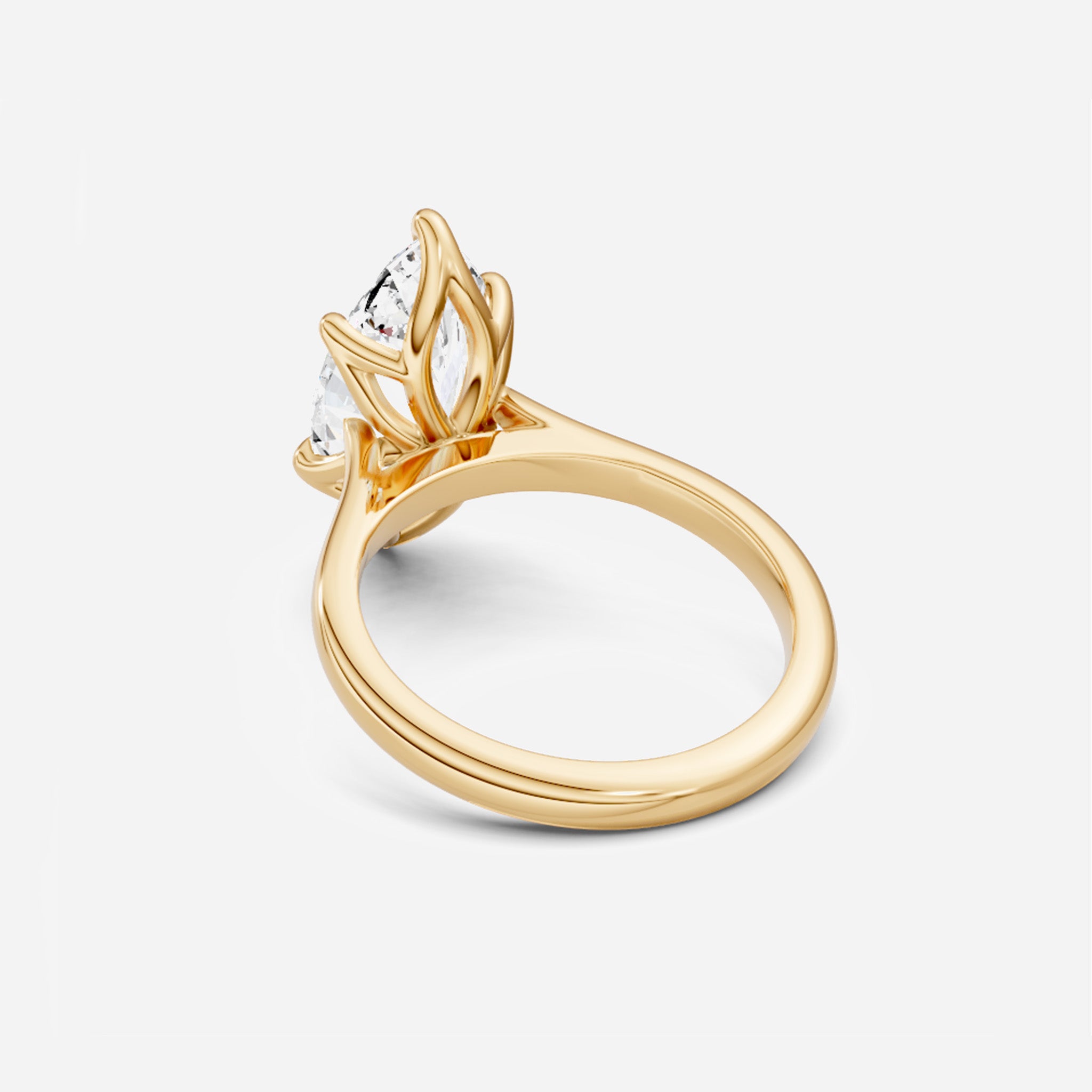 Tulip Cathedral Marquise Engagement Ring