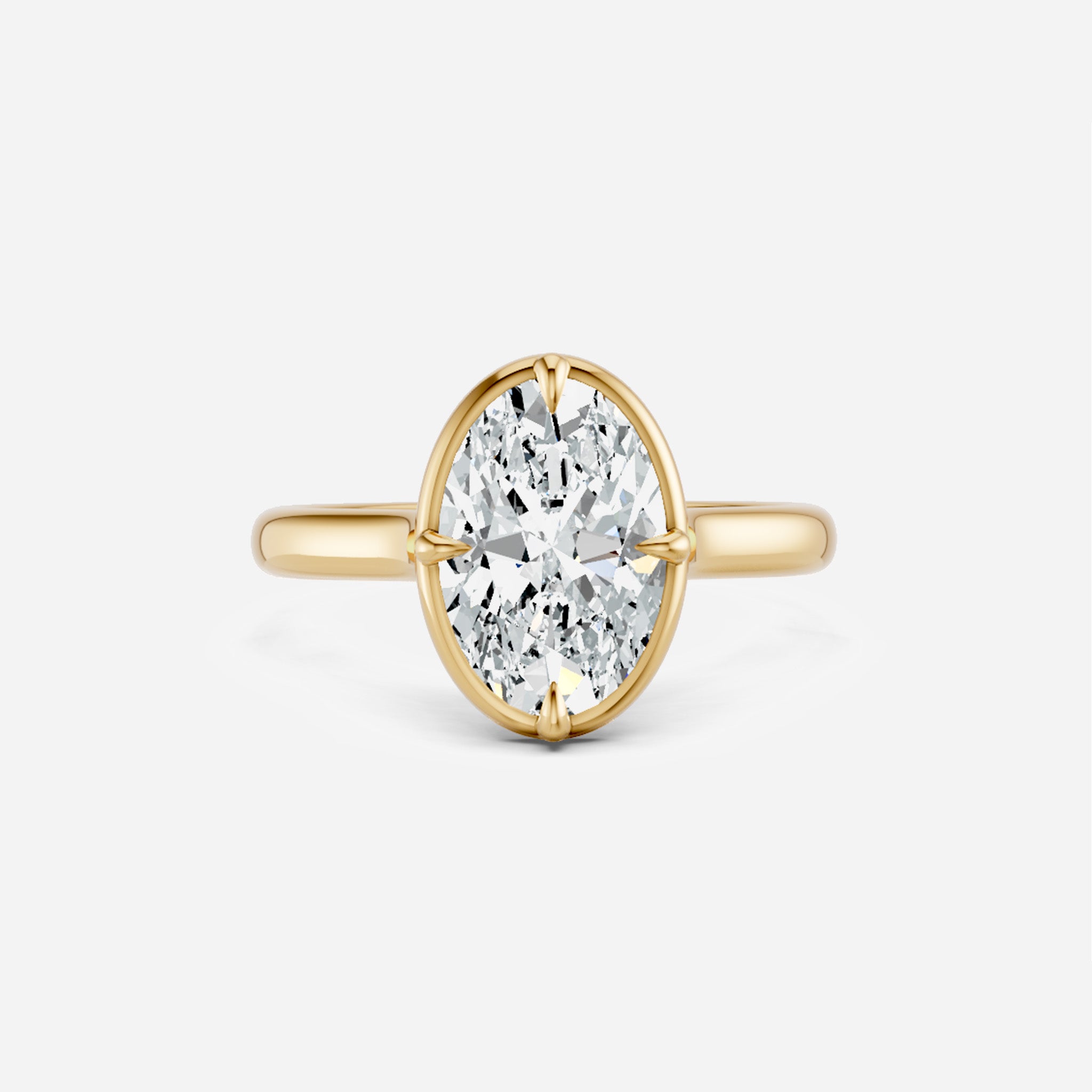 Collet Compass Set Cathedral Oval Engagement Ring