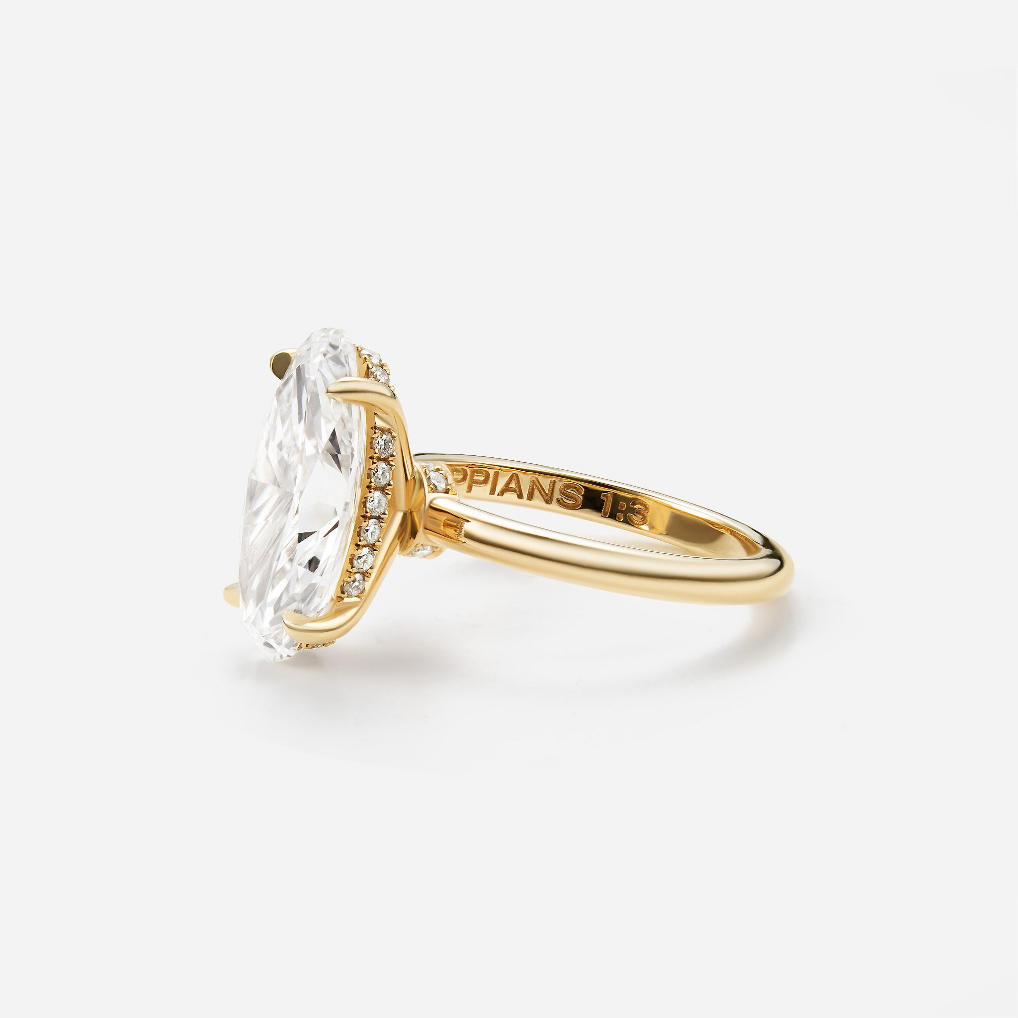 Solitaire Double Hidden Halo Moval Ring
