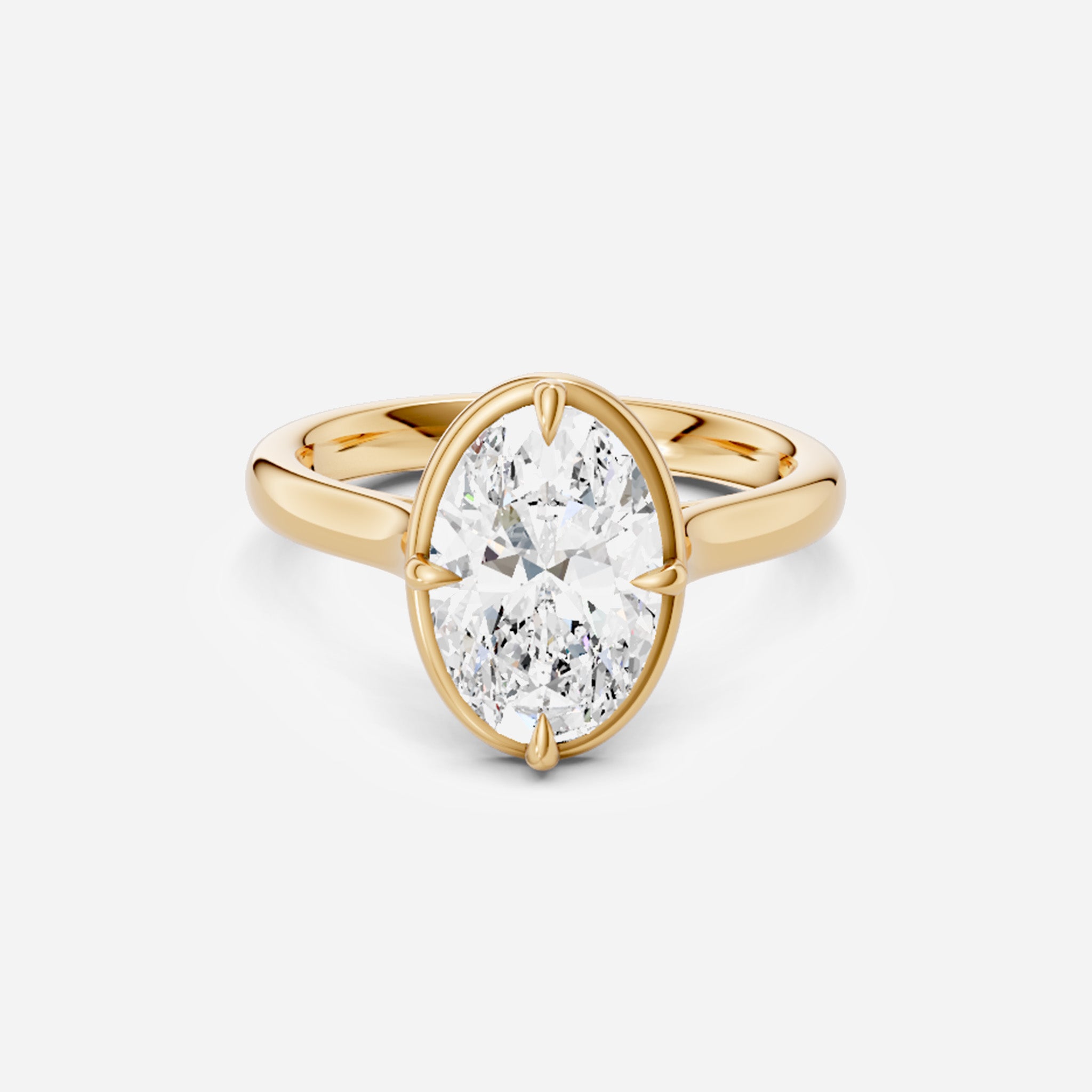Collet Compass Set Cathedral Oval Ring
