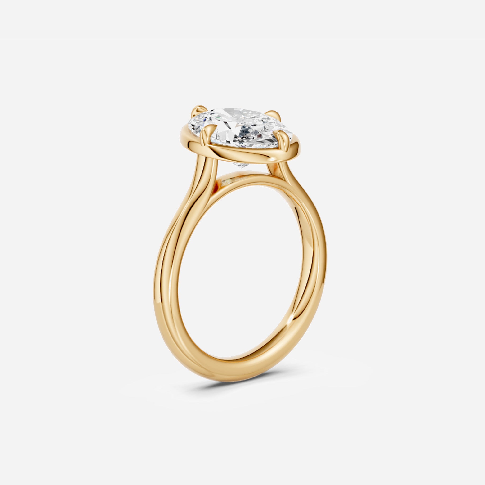 Collet Compass Set Cathedral Oval Ring