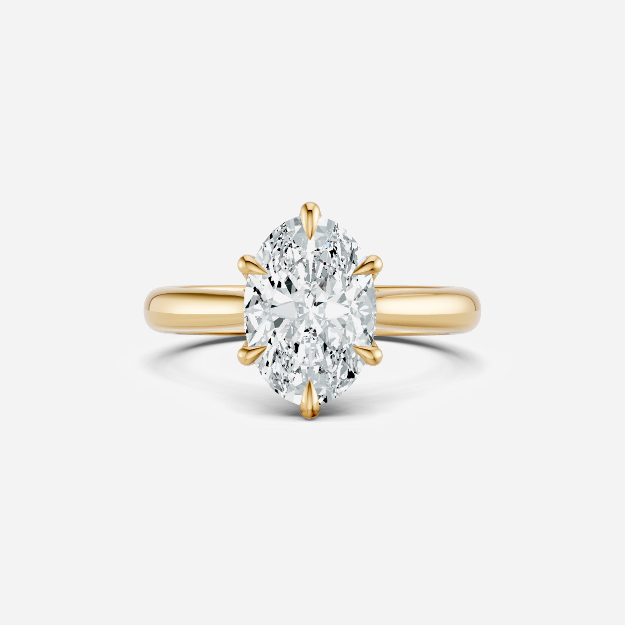 Tulip Set Hidden Diamond Oval Engagement Ring