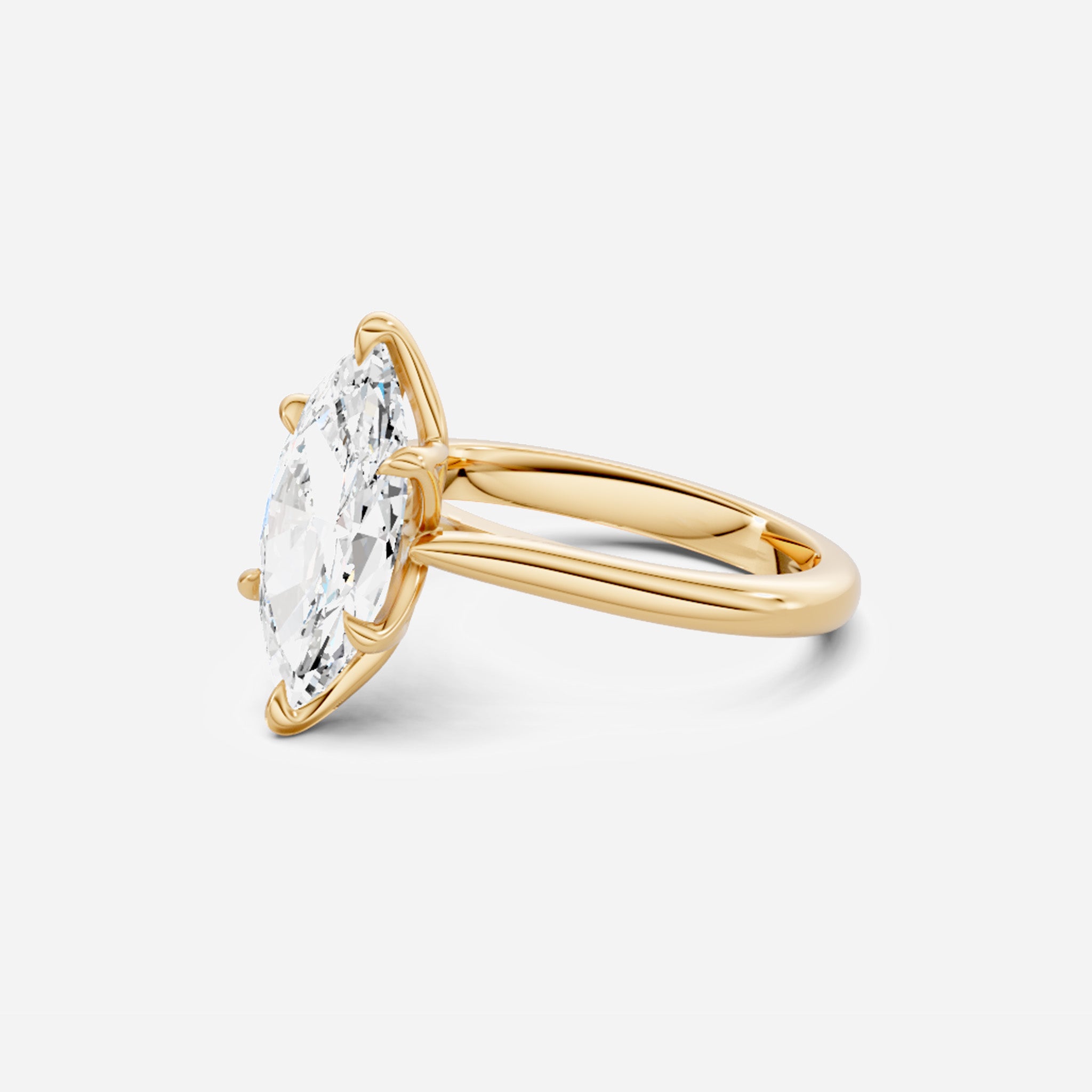 Tulip Cathedral Marquise Engagement Ring
