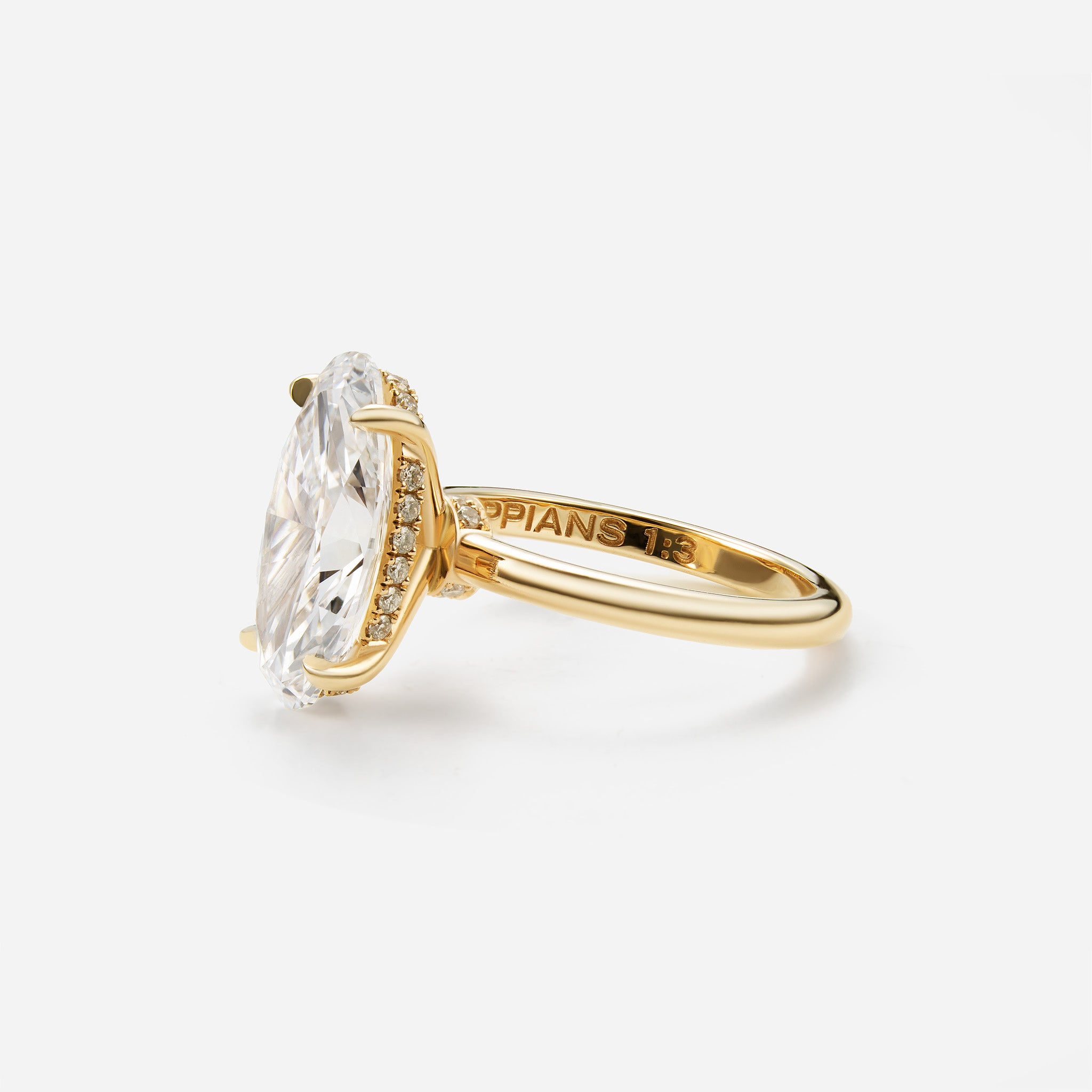 Solitaire Double Hidden Halo Moval Ring