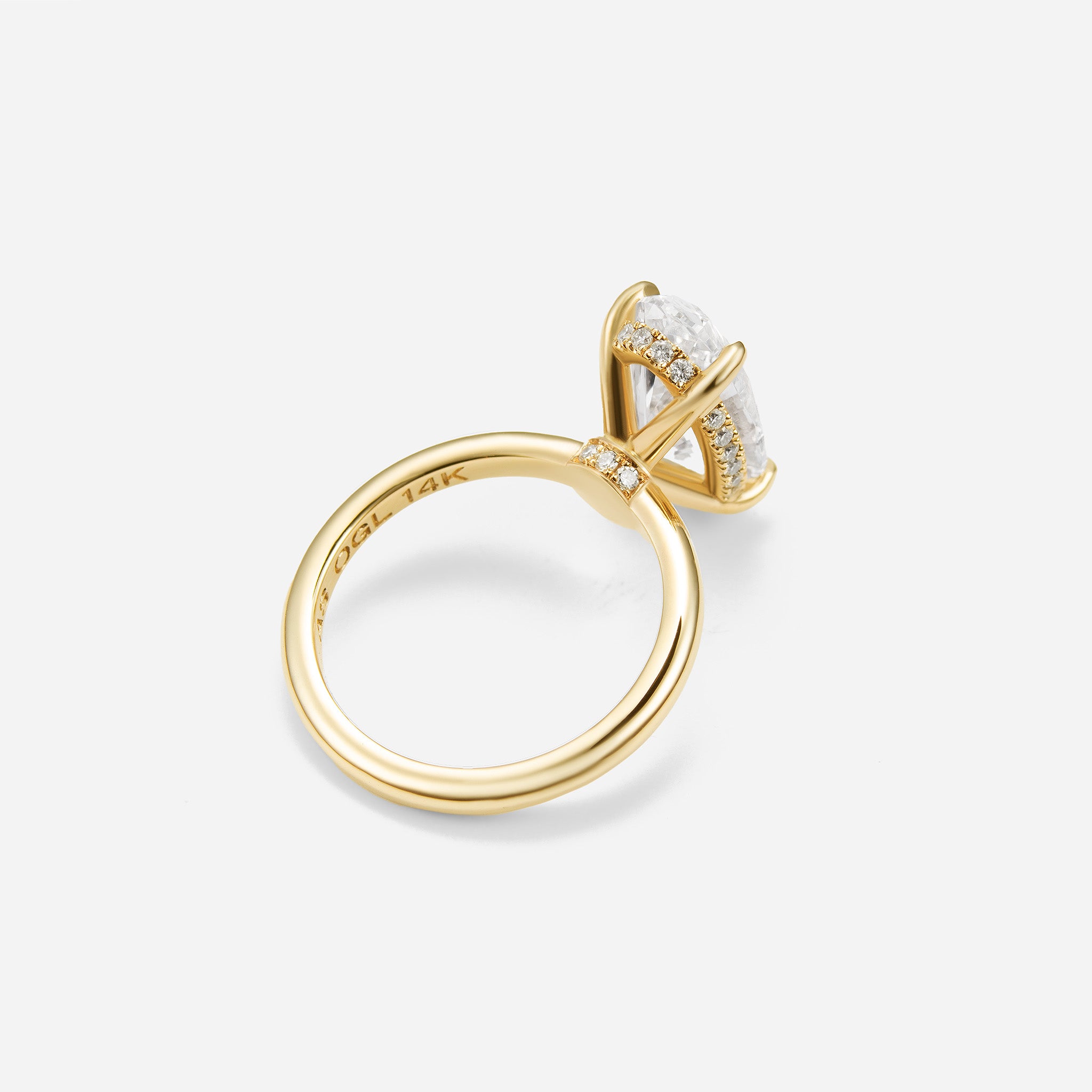 Solitaire Double Hidden Halo Moval Ring