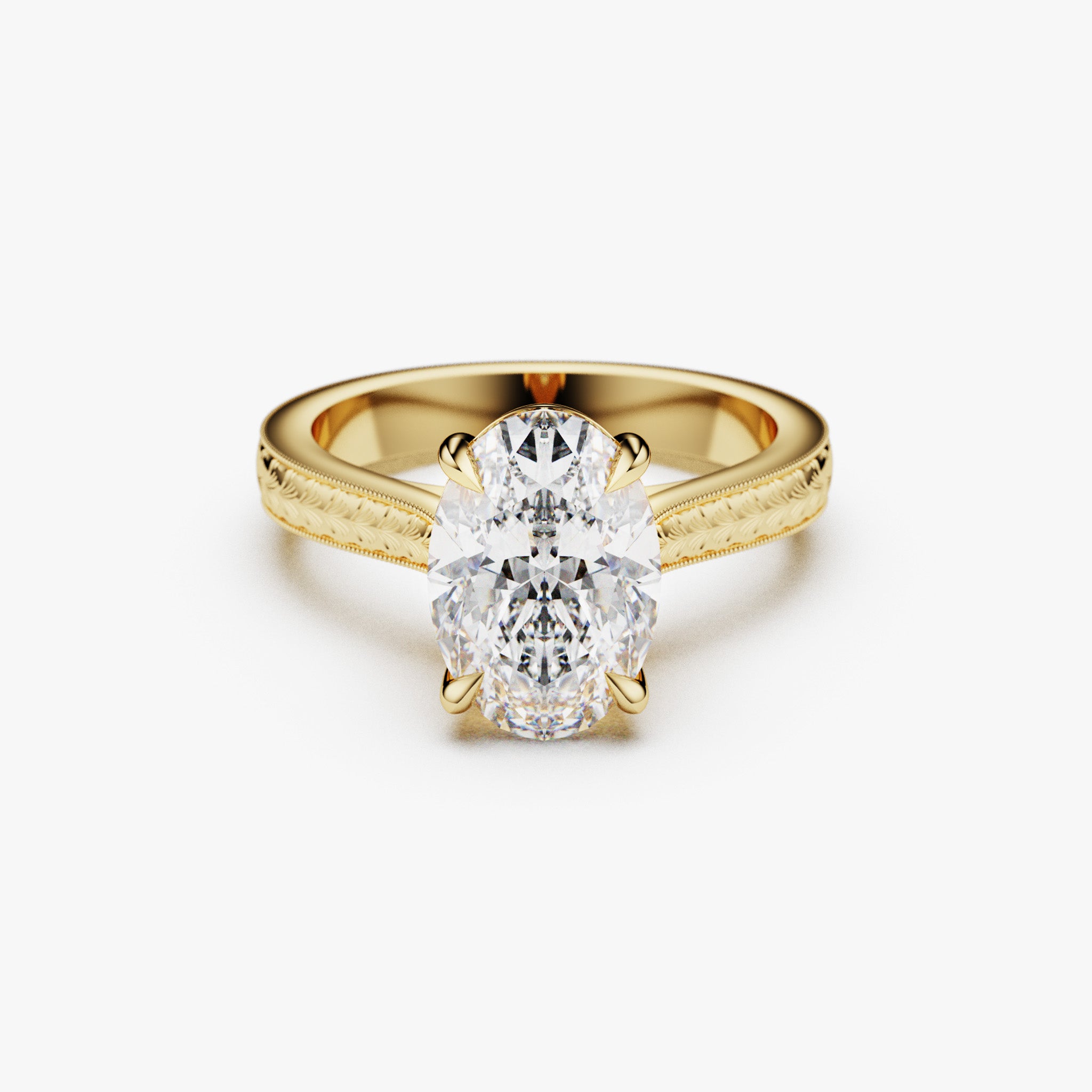 Hand Engraved Cathedral Ring