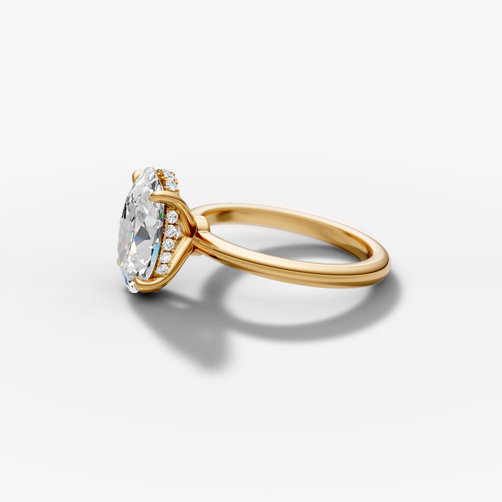 Hidden Halo Oval Solitaire