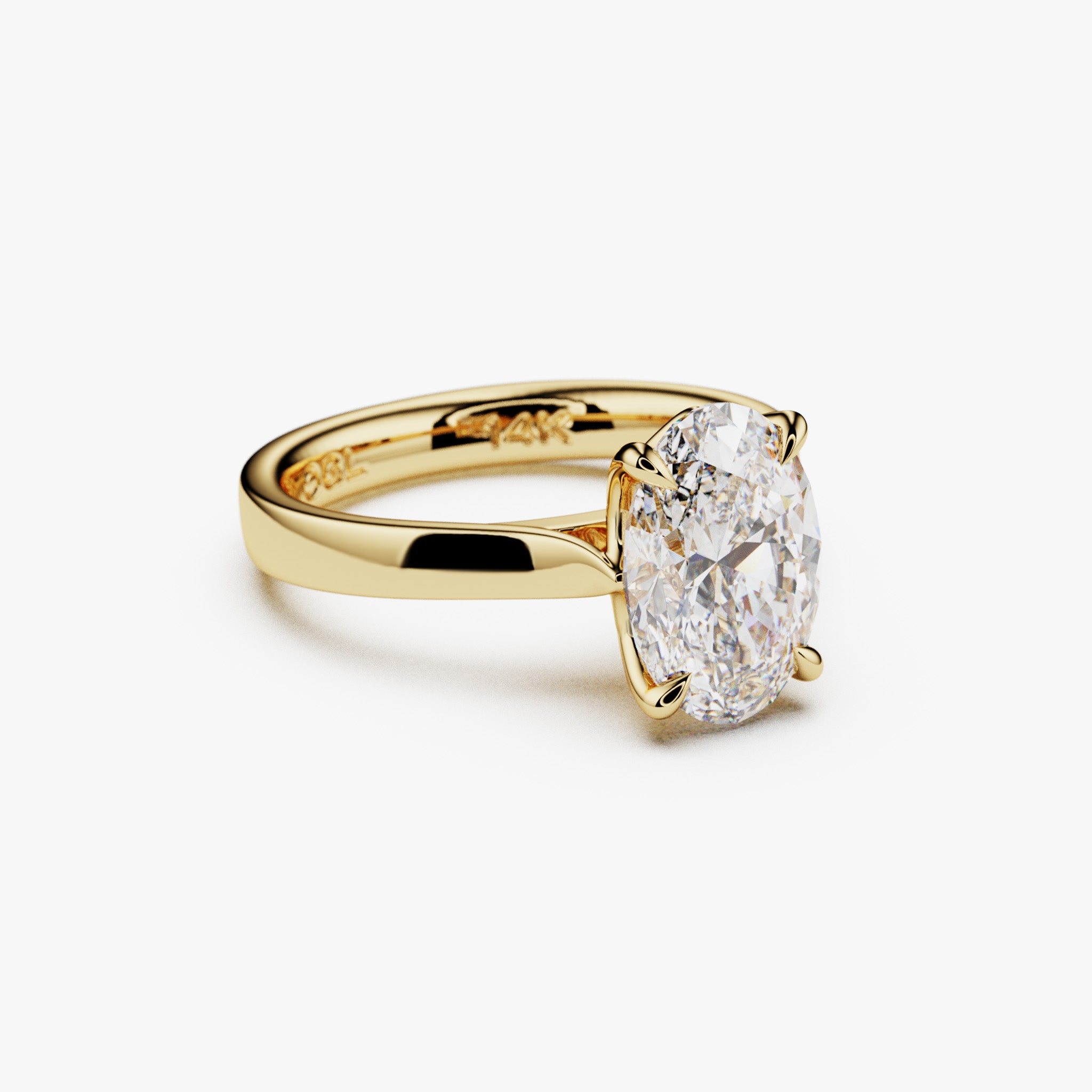 Hidden Halo Oval Solitaire