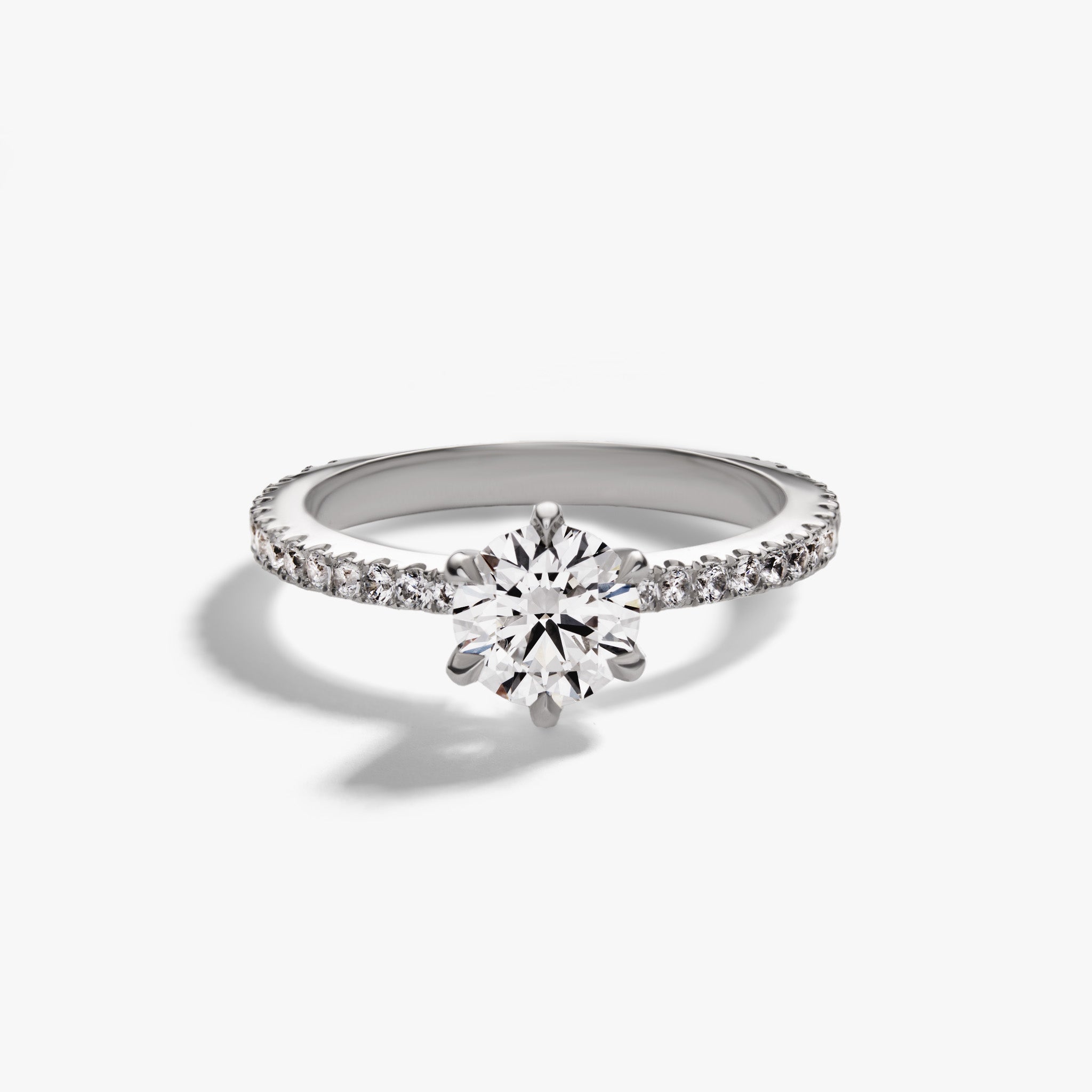 Solitaire Pave Ring